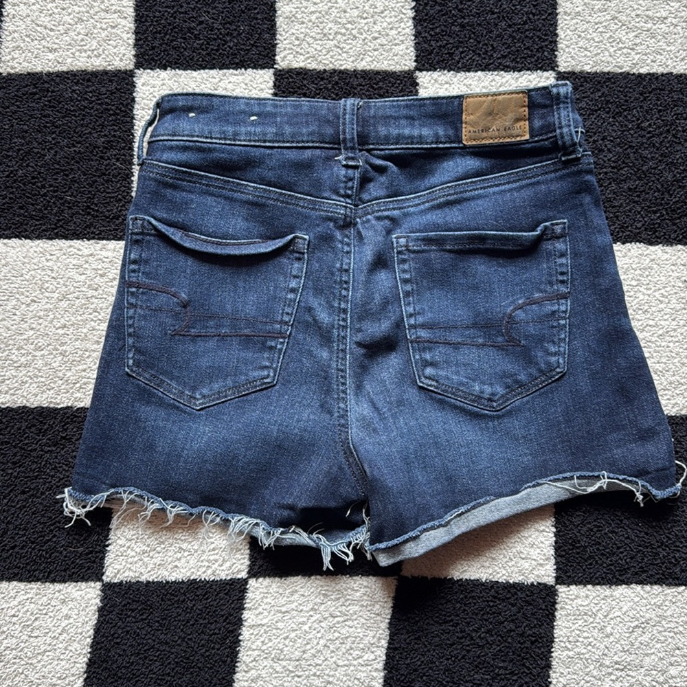 American Eagle Outfitters Dark Blue Super Hi-Rise Shortie Size 4 - Picture 2 of 4